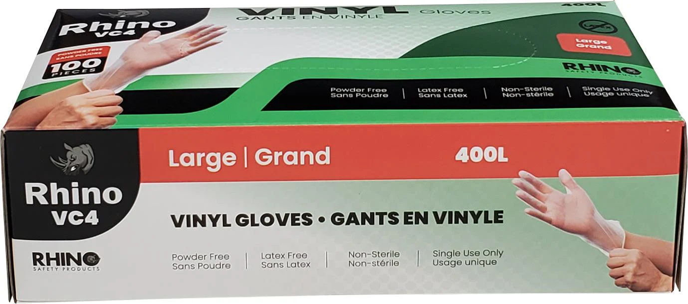 Rhino - VC4 - Clear Vinyl Gloves - Large - 10 x 100 count - Image 3