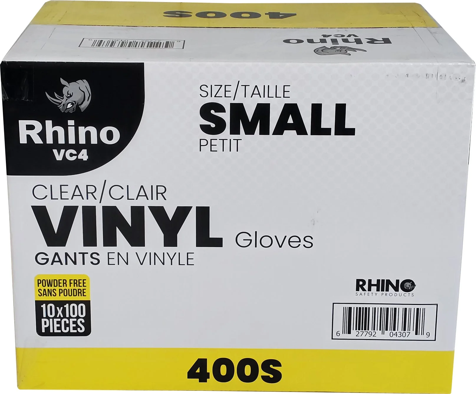 Rhino - VC4 - Clear Vinyl Gloves - Small - 10 x 100 count - Image 2