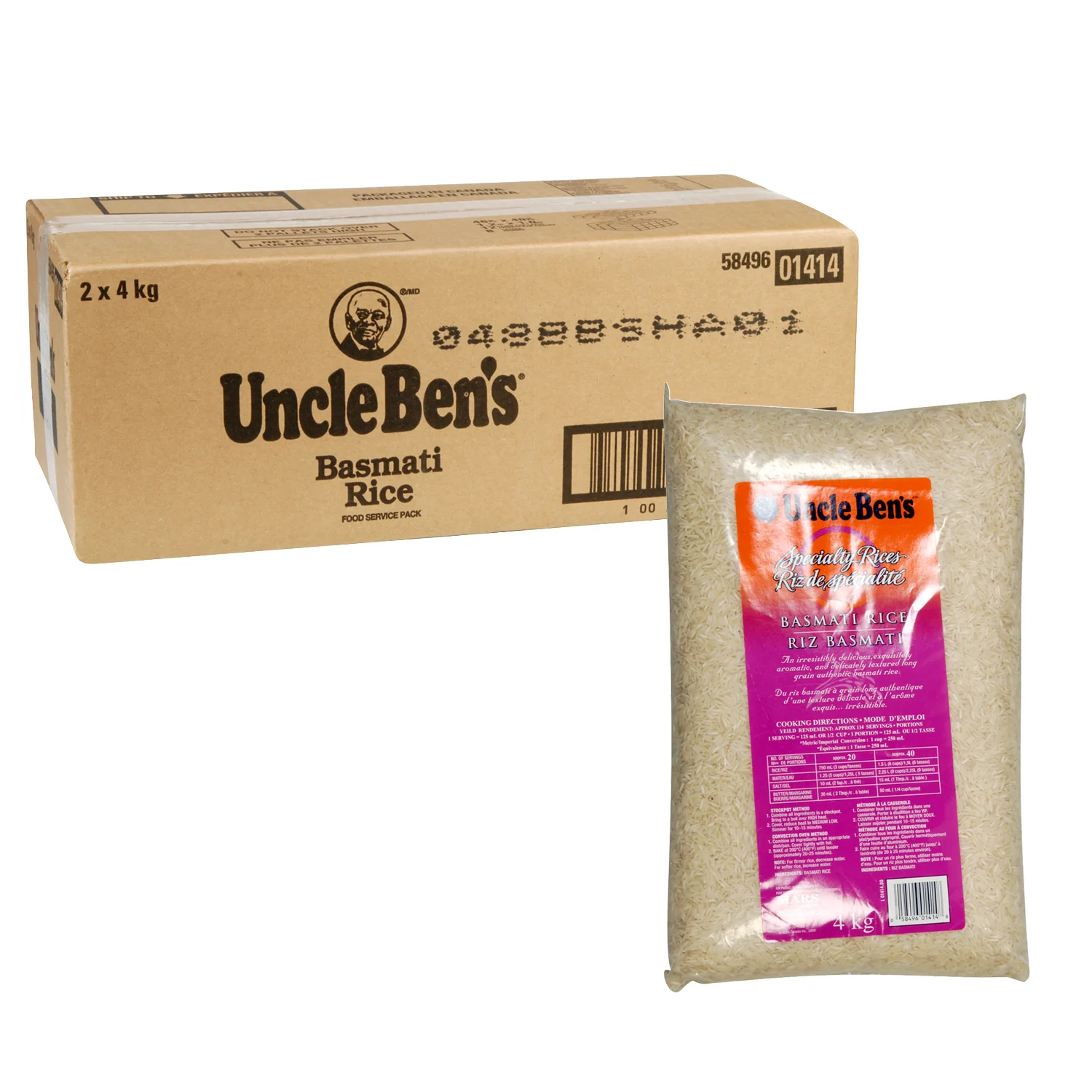Rice Basmati - 2 x 4 kg - Uncle Bens - Restaurant and Foodservice Ingredients - Canadian Distribution - Ships Free Within Canada on Orders Above CAD $199 - Image 3