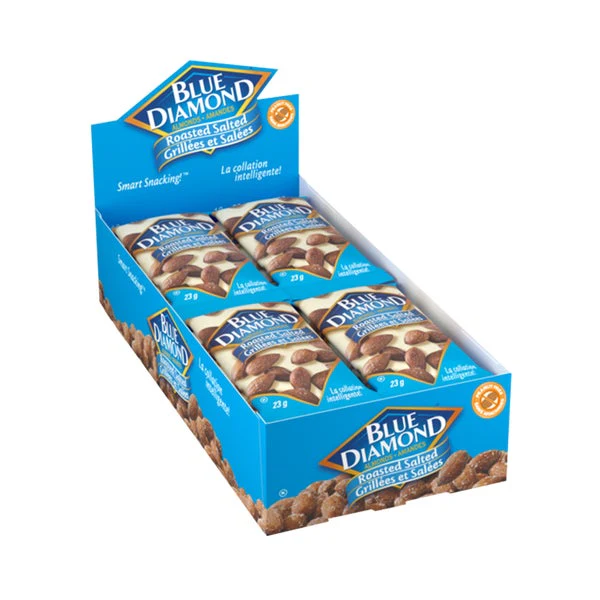 Roasted Salted Almonds - 4 Cases x 18 Packs x 23 g - Blue Diamond - Canadian Distribution - Ships Free Within Canada on Orders Above CAD $199