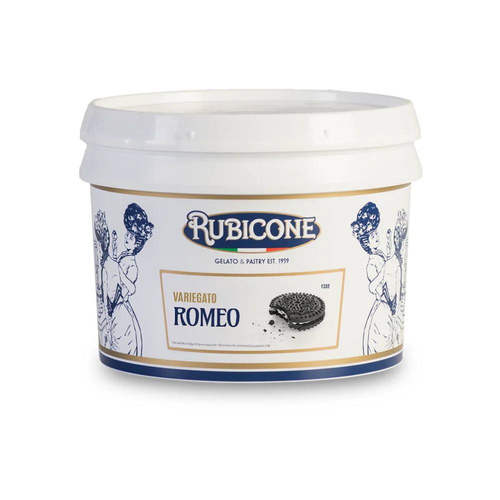 "PRE-ORDER" Romeo Sundae Dessert Topping - Case of 2 x 3 KG Buckets - Romeo Variegate - Rubicone Canada - Ships Free Within Canada on Orders Above CAD $199 - Image 2