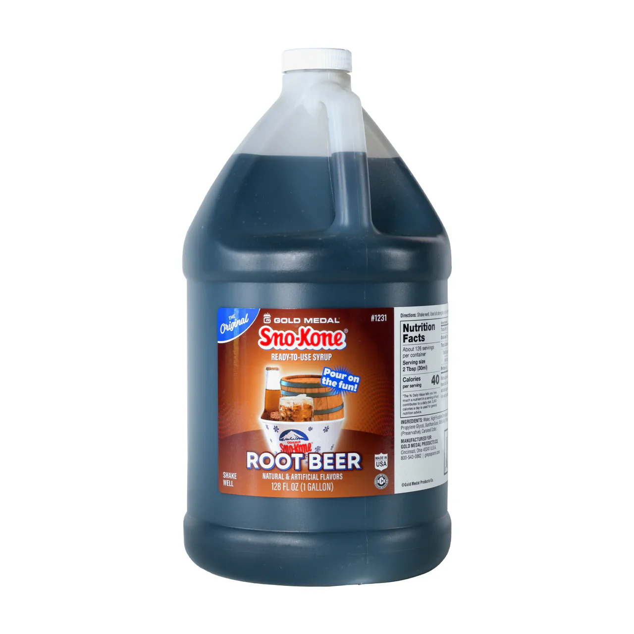 Root Beer - Sno-Treat Sno-KoneĀ® Syrup and Slush Mix - 4 x 1 Gallon - Canadian Distribution - Ships Free Within Canada on Orders Above CAD $199