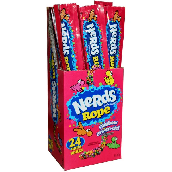 Rope Rainbow - 4 Cases x 24 Ropes x 26 g - Nerds - Canadian Distribution - Ships Free Within Canada on Orders Above CAD $199