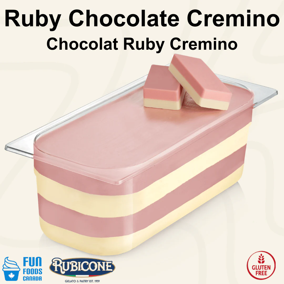 "PRE-ORDER" Ruby Chocolate Spreadable Filling Cream - Cremino Choco Ruby - 5 KG Bucket - Rubicone Canada - Ships Free Within Canada on Orders Above CAD $199
