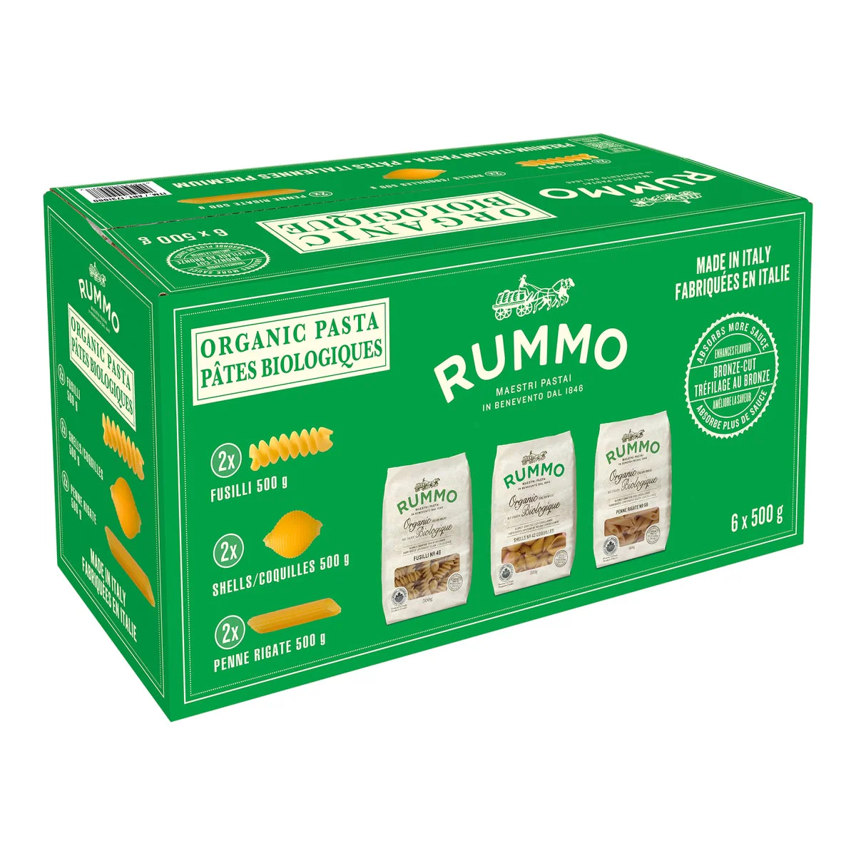 "SOLD OUT" Rummo Organic Pasta Variety Pack - 24 × 500 g - Grocery and Food Items - Canadian Distribution - Ships Free Within Canada on Orders Above CAD $199