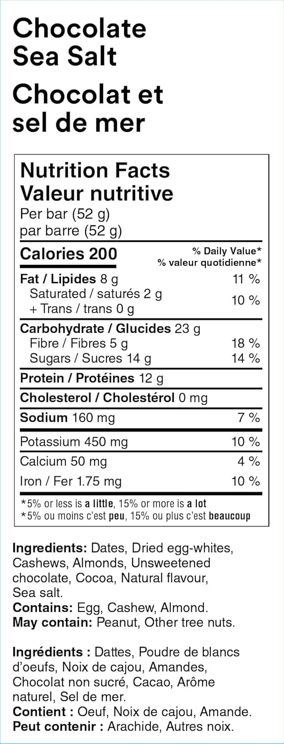 RXBAR โ Protein Bar โ Chocolate Sea Salt โ 12 x 52 g โ Ships Free Within Canada on Orders Above CAD $199 - Image 6