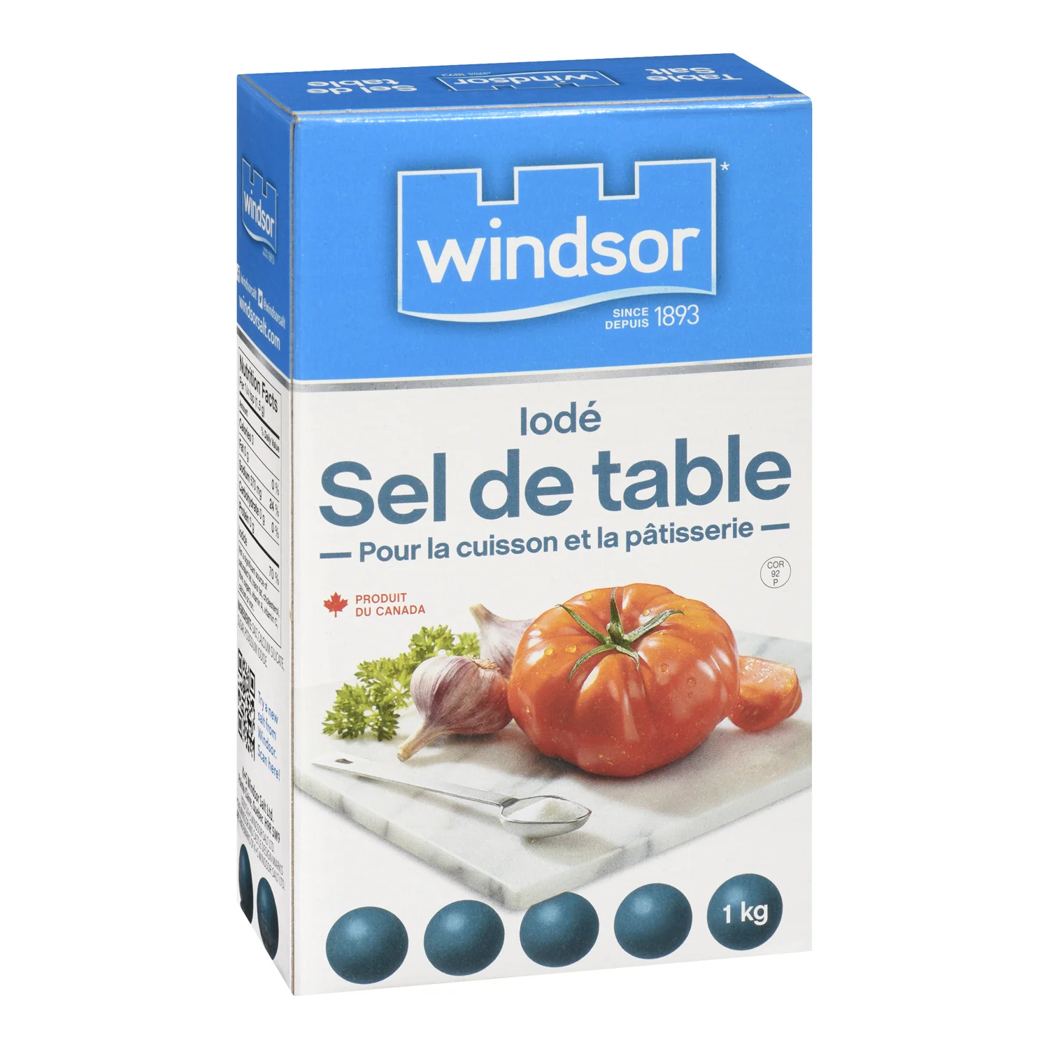 Salt Table Slim Pack - 24 x 1 kg - Windsor - Restaurant and Foodservice Ingredients - Canadian Distribution - Ships Free Within Canada on Orders Above CAD $199