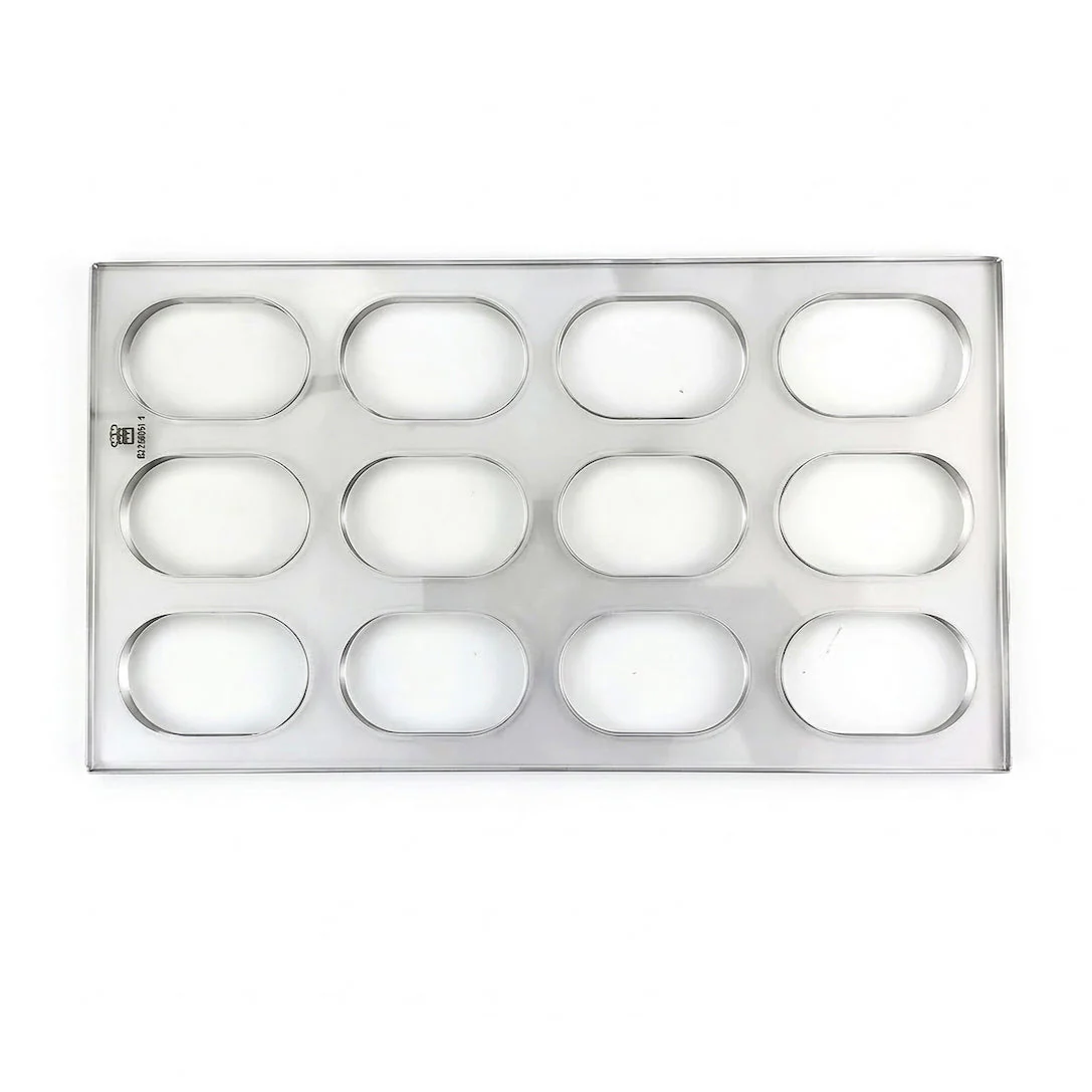 SANNENG Premium Acrylic Dacquoise Template, 12 Oval Cavities - Canadian Distribution - Ships Free Within Canada on Orders Above CAD $199