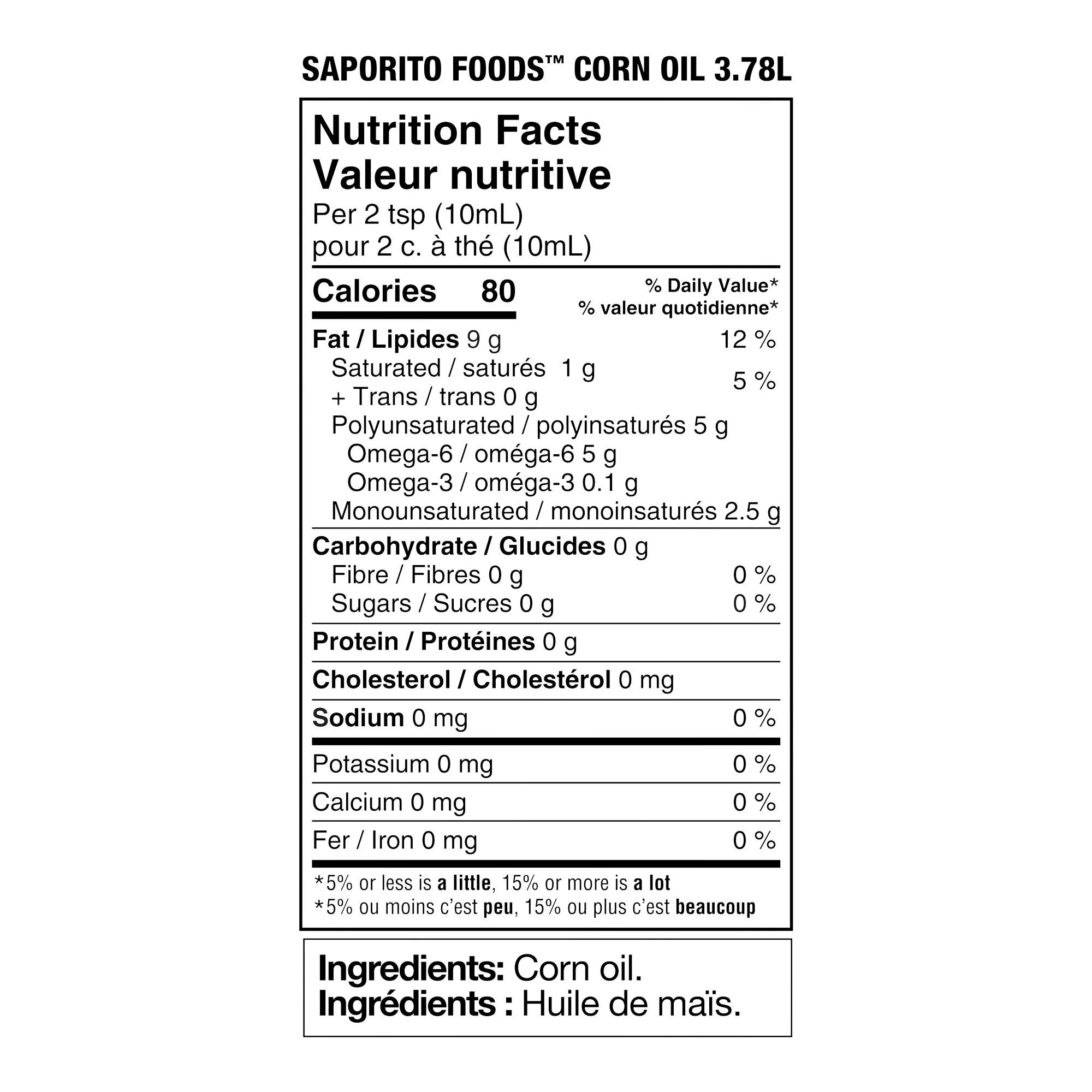 Saporito Corn Oil - 4 x 3.78 L - Grocery and Food Items - Canadian Distribution - Ships Free Within Canada on Orders Above CAD $199 - Image 3