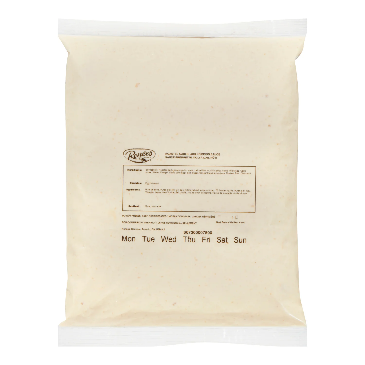 Sauce Aioli Roasted Garlic - 4 x 1 L - Renee's - Restaurant and Foodservice Ingredients - Canadian Distribution - Ships Free Within Canada on Orders Above CAD $199