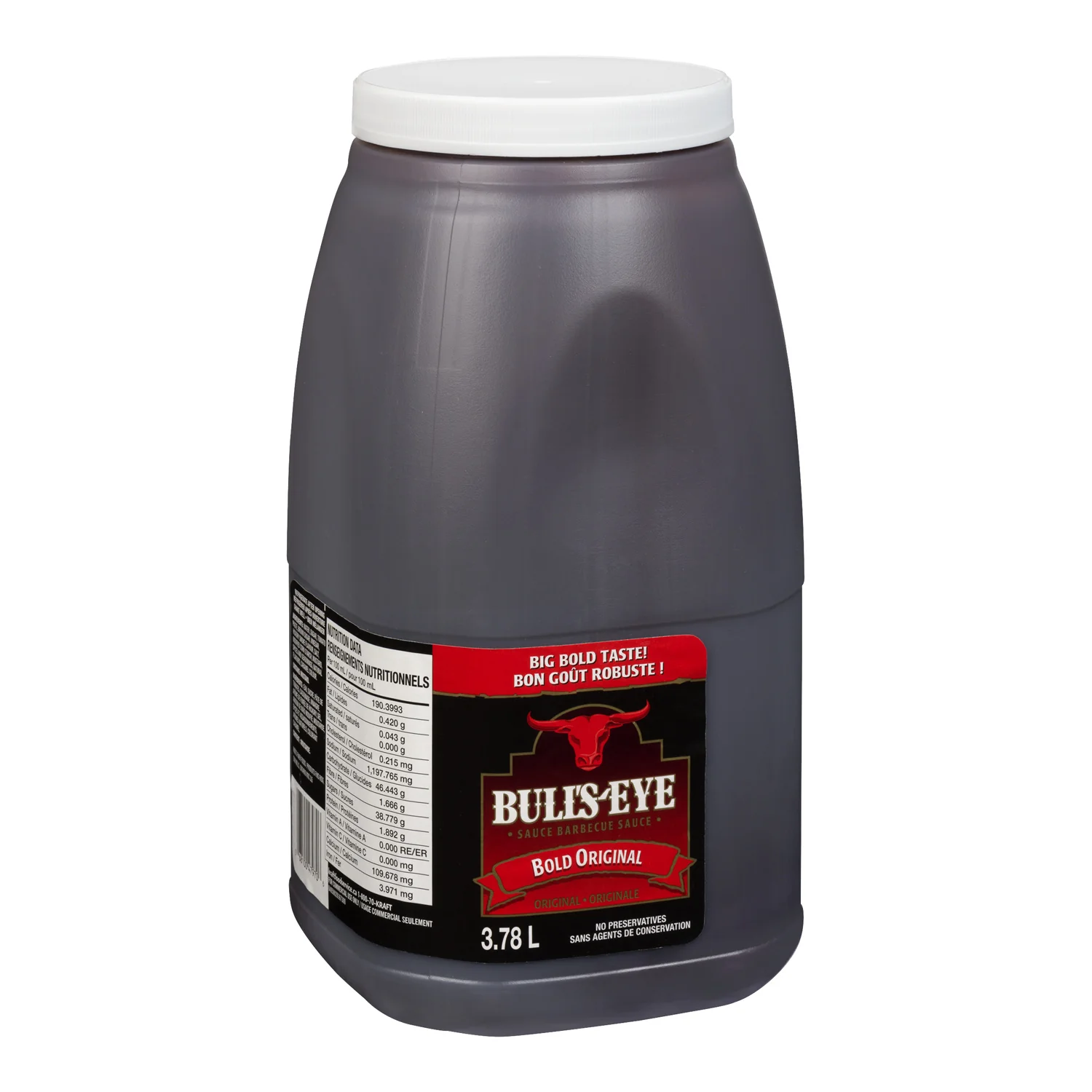 Sauce BBQ Bull's Eye - 2 x 3.78 L - Kraft - Restaurant and Foodservice Ingredients - Canadian Distribution - Ships Free Within Canada on Orders Above CAD $199