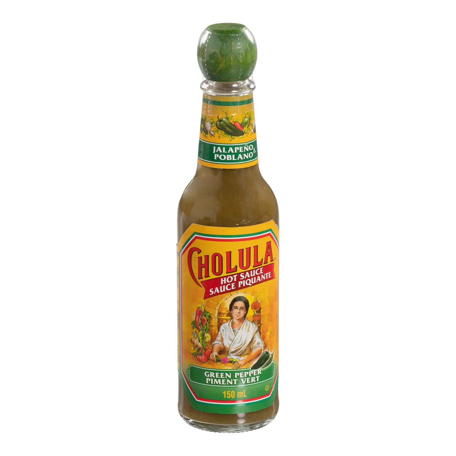 Sauce Hot Green - 12 x 150 mL - Cholula - Restaurant and Foodservice Ingredients - Canadian Distribution - Ships Free Within Canada on Orders Above CAD $199