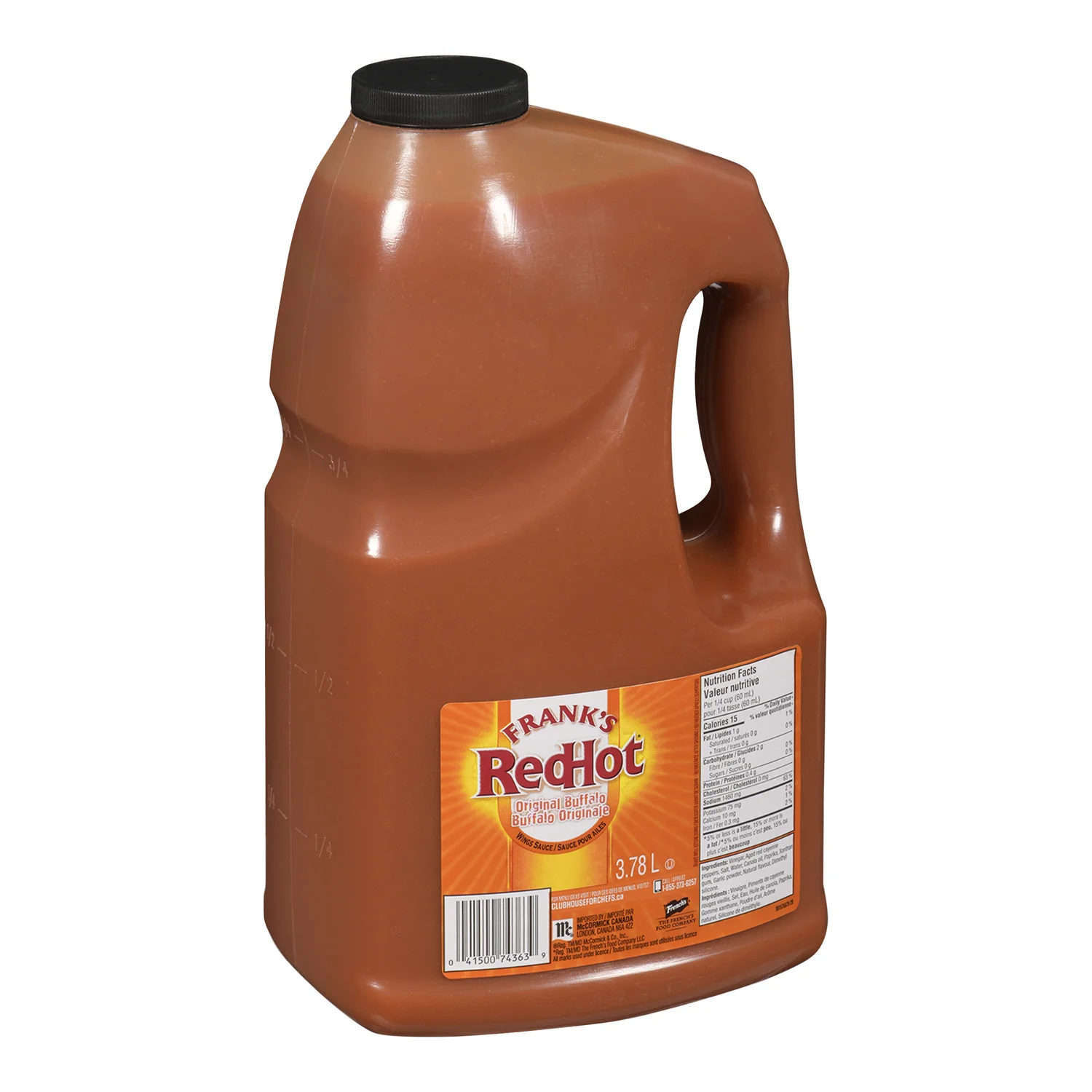 Sauce Wing Buffalo Red Hot - 2 x 3.78 L - Franks - Restaurant and Foodservice Ingredients - Canadian Distribution - Ships Free Within Canada on Orders Above CAD $199