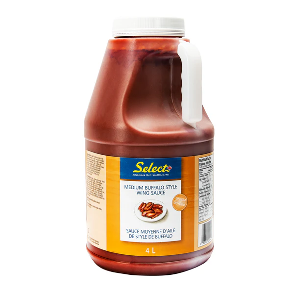 Select Medium Buffalo Wing Sauce - 4 x 4 L - Grocery and Food Items - Canadian Distribution - Ships Free Within Canada on Orders Above CAD $199
