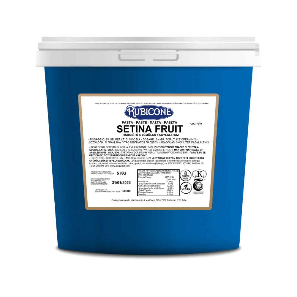 Setina Fruit Emulsifier Paste - Gelato Stabilizers & Improvers - 5 KG bucket - Rubicone Canada - Ships Free Within Canada on Orders Above CAD $199 - Image 2
