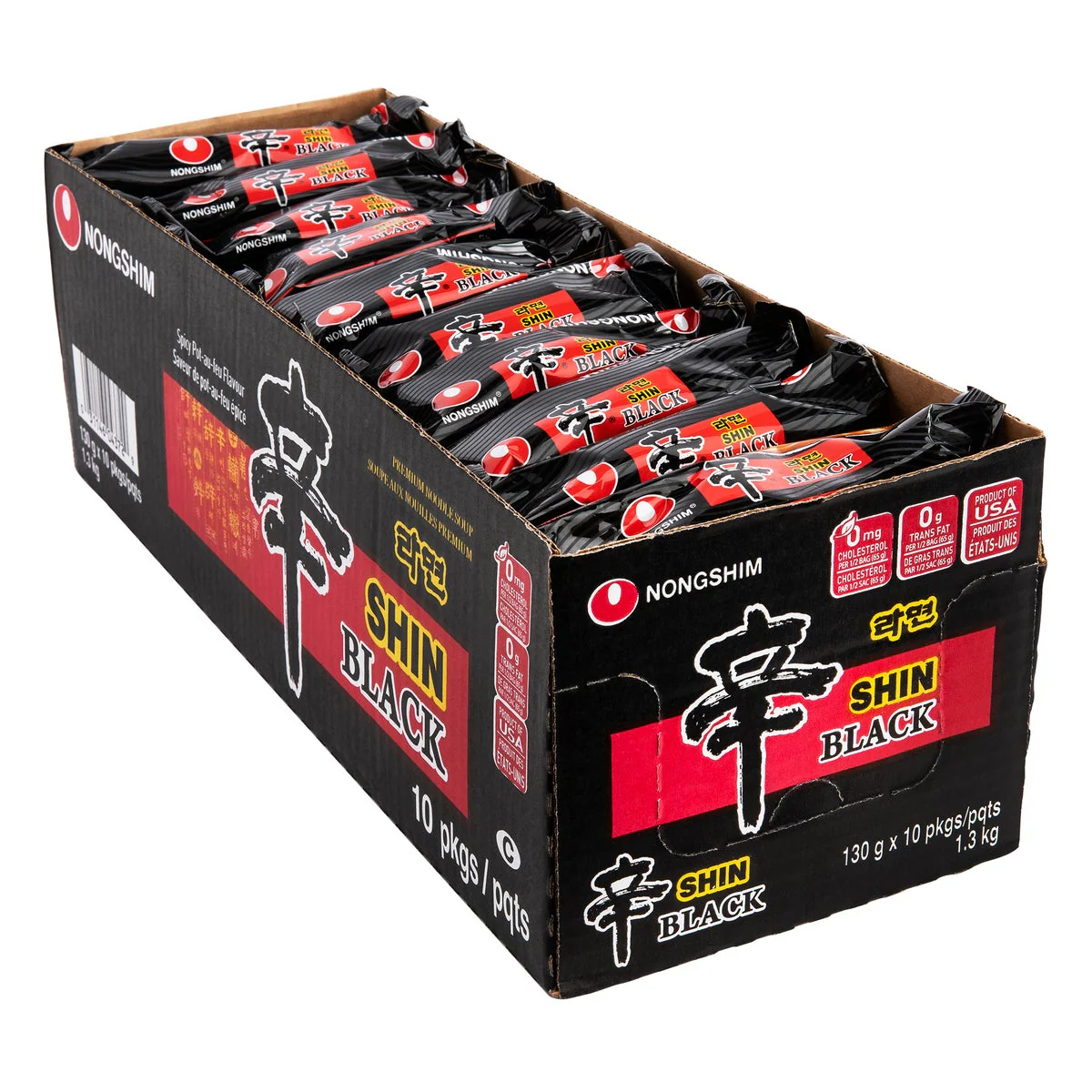 Shin Black Noodle Soup - 4 Cases x 10 Packs x 130 g - Nongshim - Canadian Distribution - Ships Free Within Canada on Orders Above CAD $199 - Image 2
