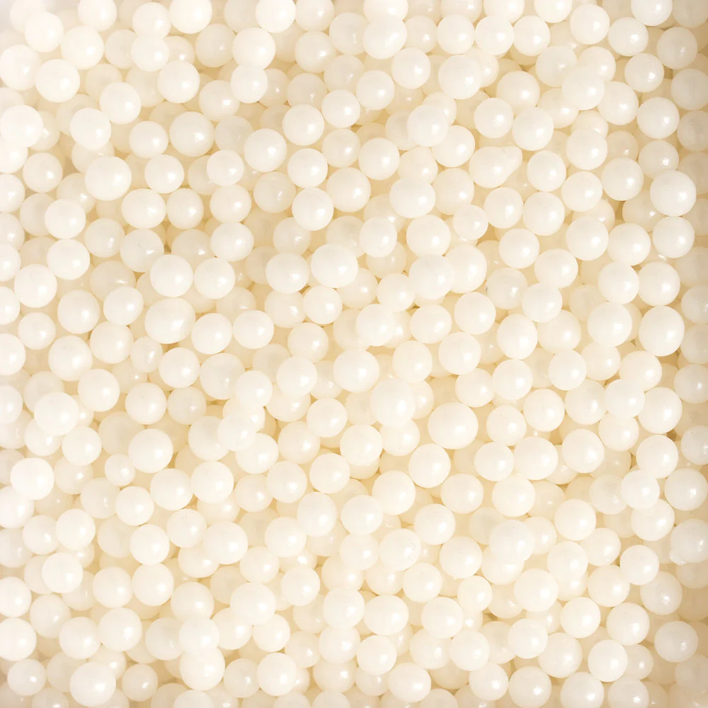 Shiny White Sugar Pearls, 5mm - Canadian Distribution - Ships Free Within Canada on Orders Above CAD $199 - Image 2