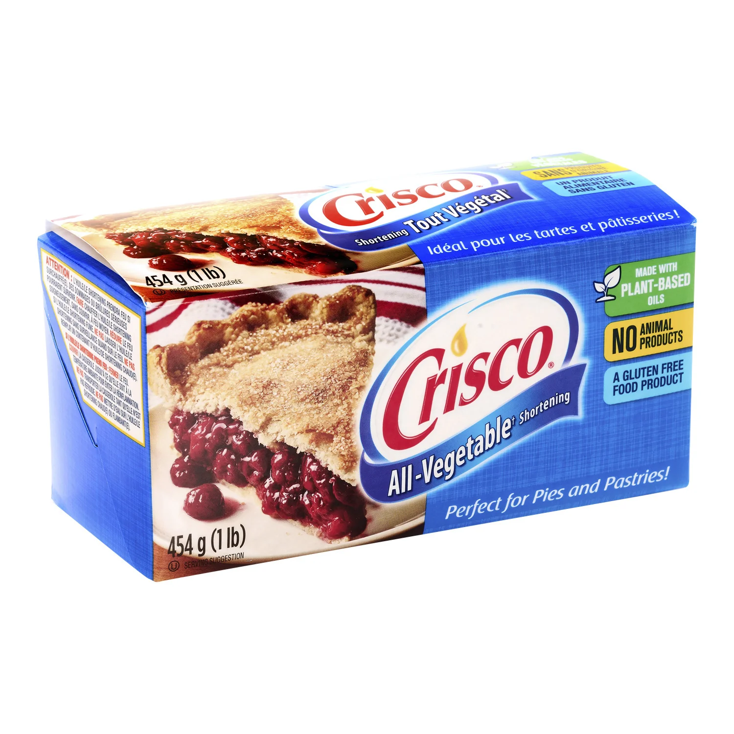 Shortening All-Vegetable - 36 x 454 g - Crisco - Restaurant and Foodservice Ingredients - Canadian Distribution - Ships Free Within Canada on Orders Above CAD $199