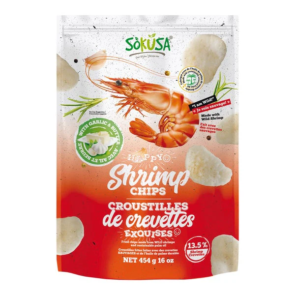 Shrimp Chips - 4 x 454 g - Sokusa - Canadian Distribution - Ships Free Within Canada on Orders Above CAD $199