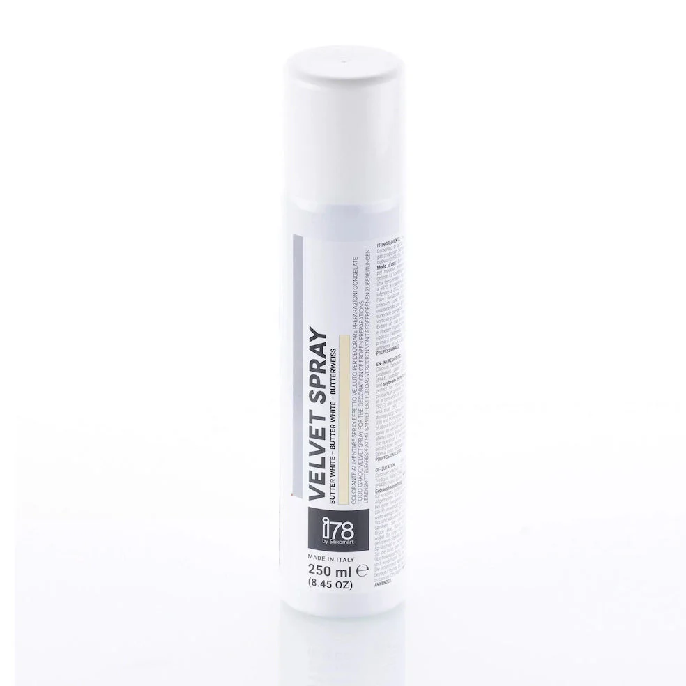 SILIKOMART Cocoa Butter Velvet Spray Butter White, 250 ml - Canadian Distribution - Ships Free Within Canada on Orders Above CAD $199