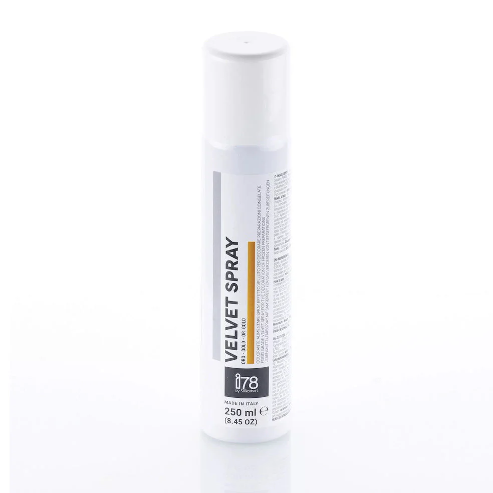 SILIKOMART Cocoa Butter Velvet Spray Gold, 250 ml - Canadian Distribution - Ships Free Within Canada on Orders Above CAD $199