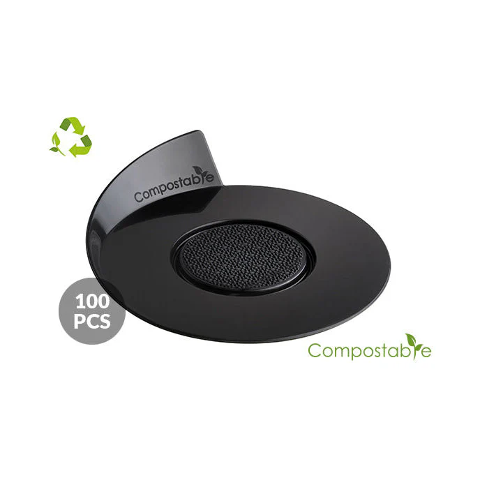 SILIKOMART Compostable Black Trays, Round Ă86 mm - Canadian Distribution - Ships Free Within Canada on Orders Above CAD $199