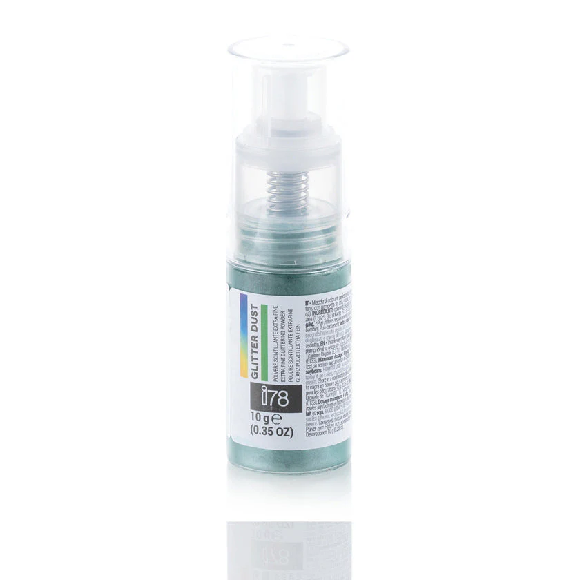 SILIKOMART Glitter Dust Green Spray, Edible Luster Dust, 10 g - Canadian Distribution - Ships Free Within Canada on Orders Above CAD $199