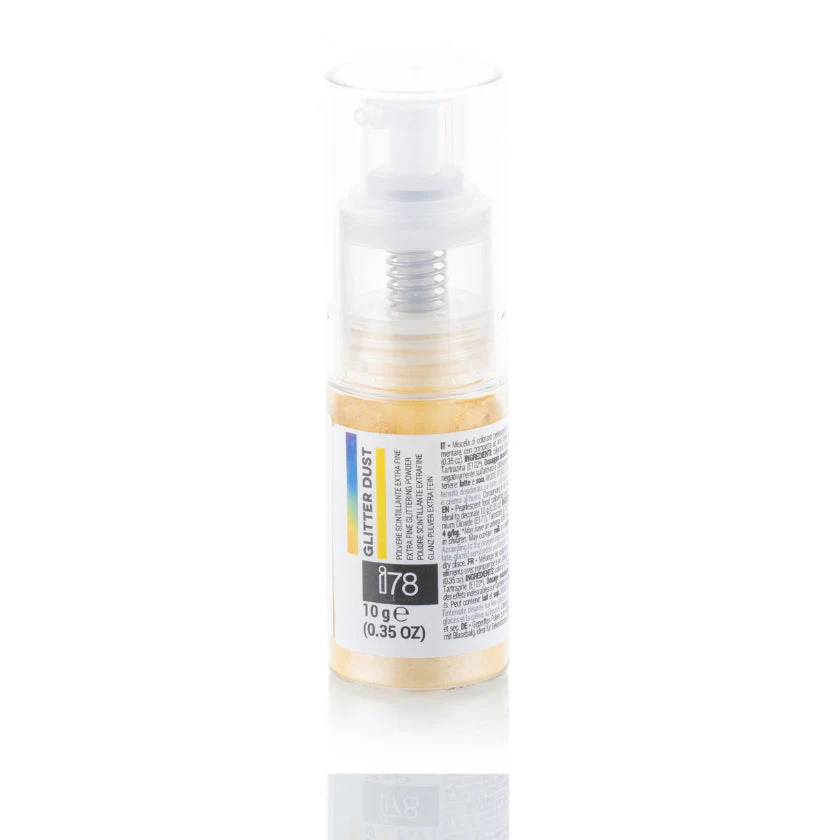 SILIKOMART Glitter Dust Yellow Spray, Edible Luster Dust, 10 g - Canadian Distribution - Ships Free Within Canada on Orders Above CAD $199
