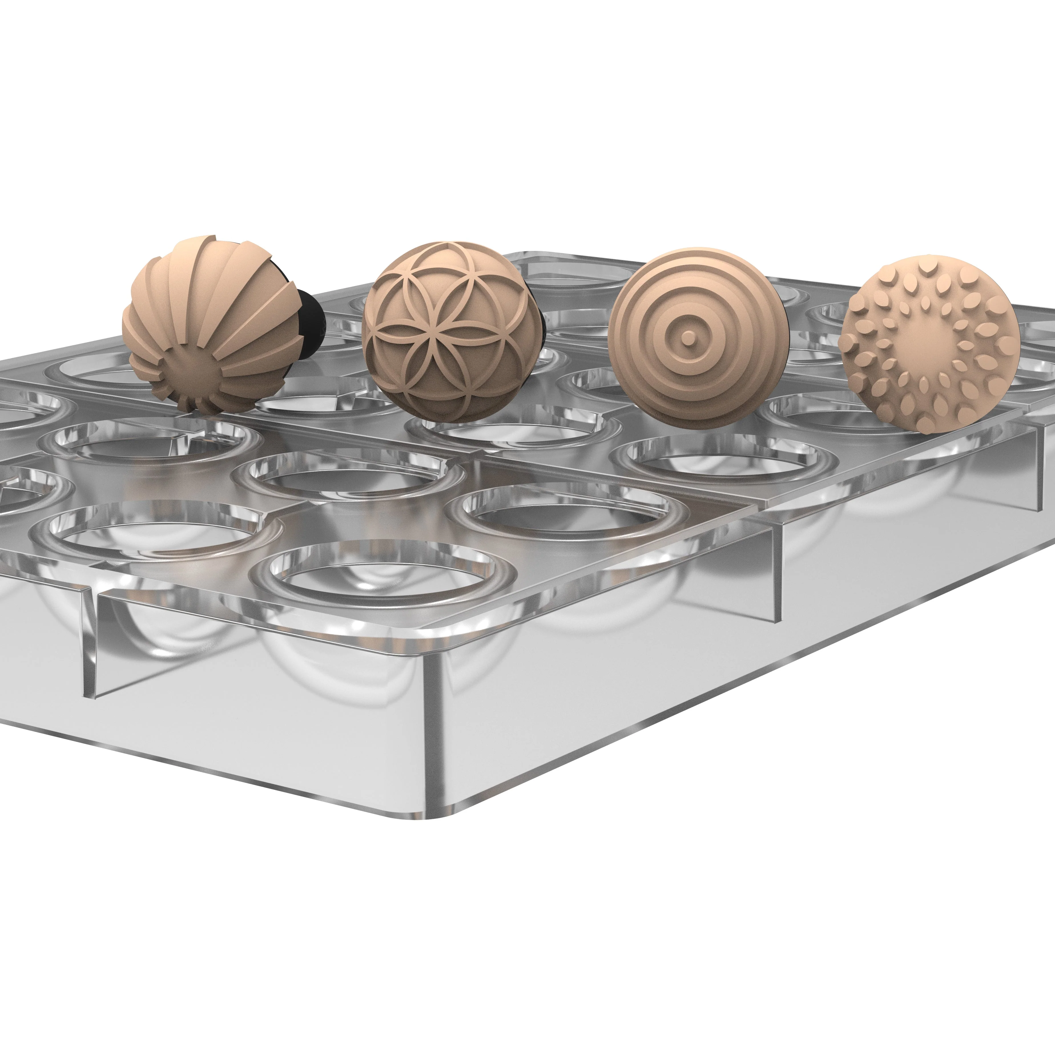SILIKOMART Semisfera 01 + Choco Stamp A – Complete 31 mm Bonbon Mould & Decorating Kit - Canadian Distribution - Ships Free Within Canada on Orders Above CAD $199 - Image 2