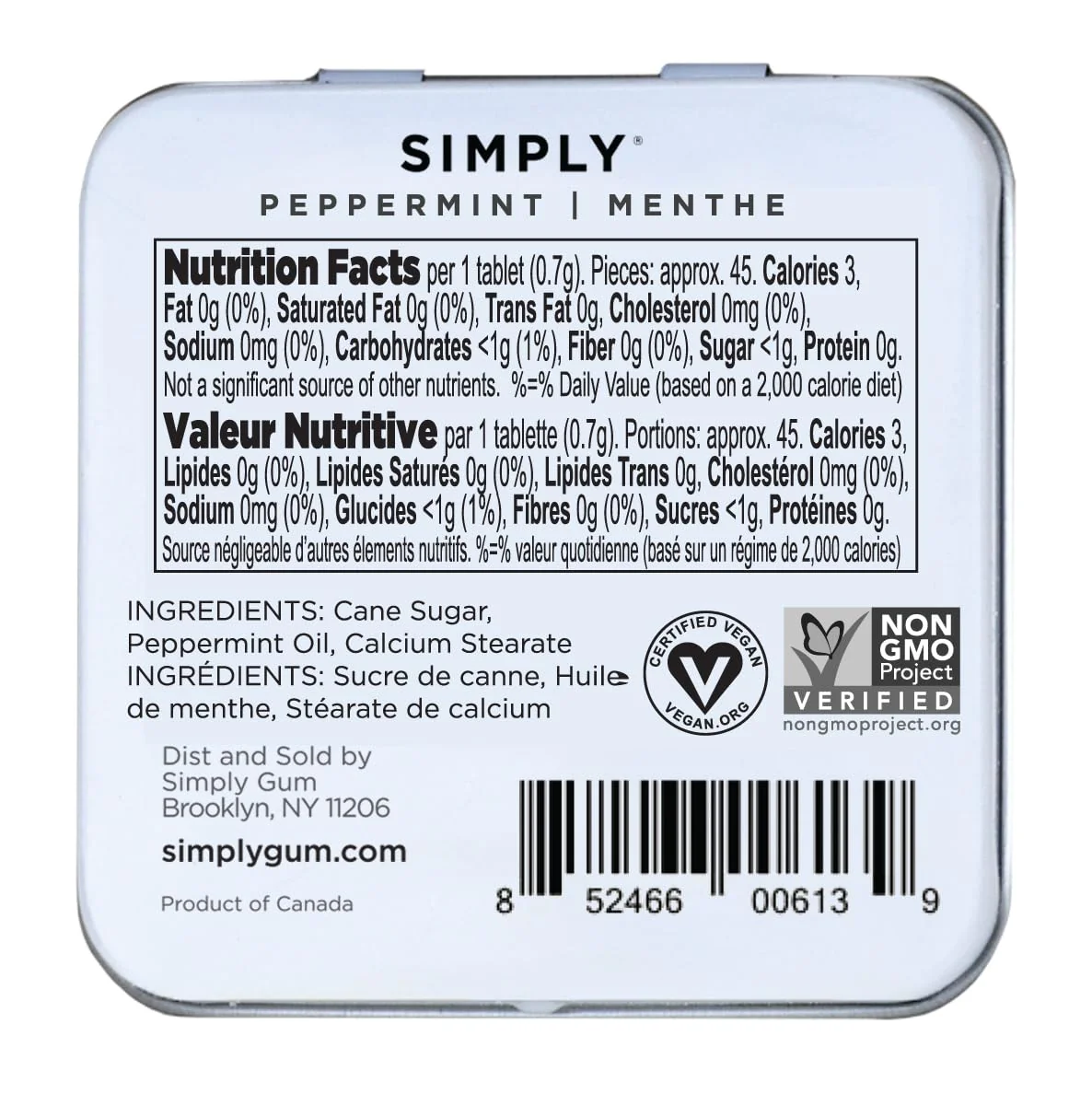 Simply Mints โ Peppermint Mints โ Original โ 6 Pack / 180 Pieces โ Natural ingredients - Canadian Distribution - Ships Free Within Canada on Orders Above CAD $199 - Image 8