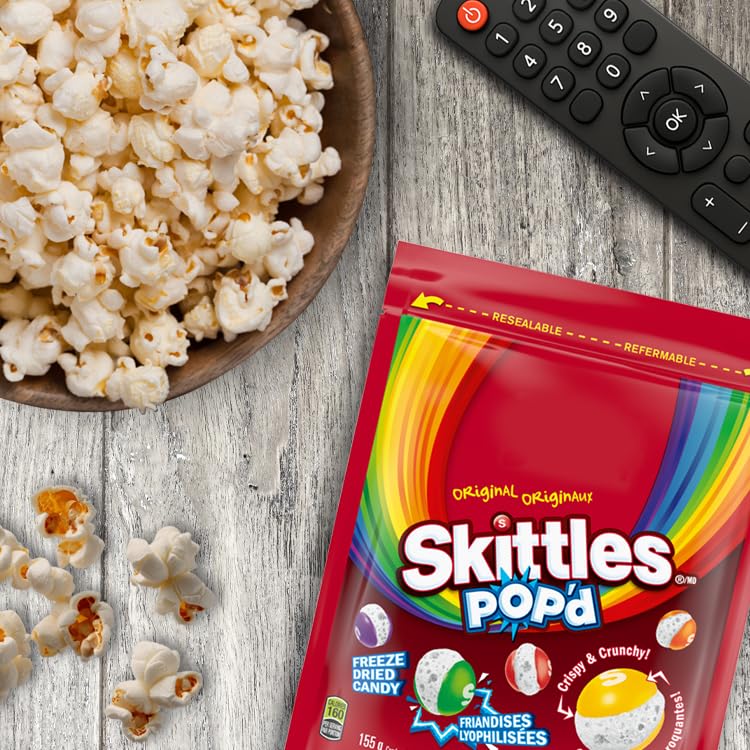 SKITTLES POP'D Original Freeze-Dried Fruity Candy, Crunchy Snack Pack 155g - Canadian Distribution - Ships Free Within Canada on Orders Above CAD $199 - Image 7