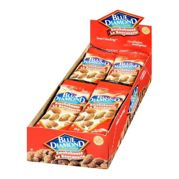 Smokehouse Almonds - 4 Cases x 18 Packs x 23 g - Blue Diamond - Canadian Distribution - Ships Free Within Canada on Orders Above CAD $199