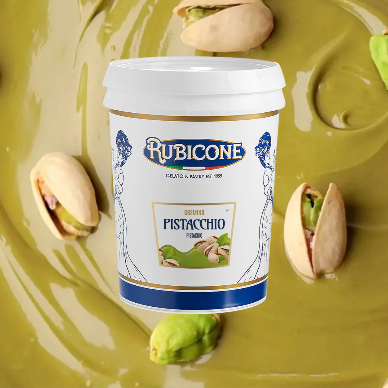 Pistachio Spreadable Filling Cream - Cremino Pistachio - 5 KG Bucket - Rubicone Canada - Made in Italy - Ships Free Within Canada on Orders Above CAD $199 - Image 3