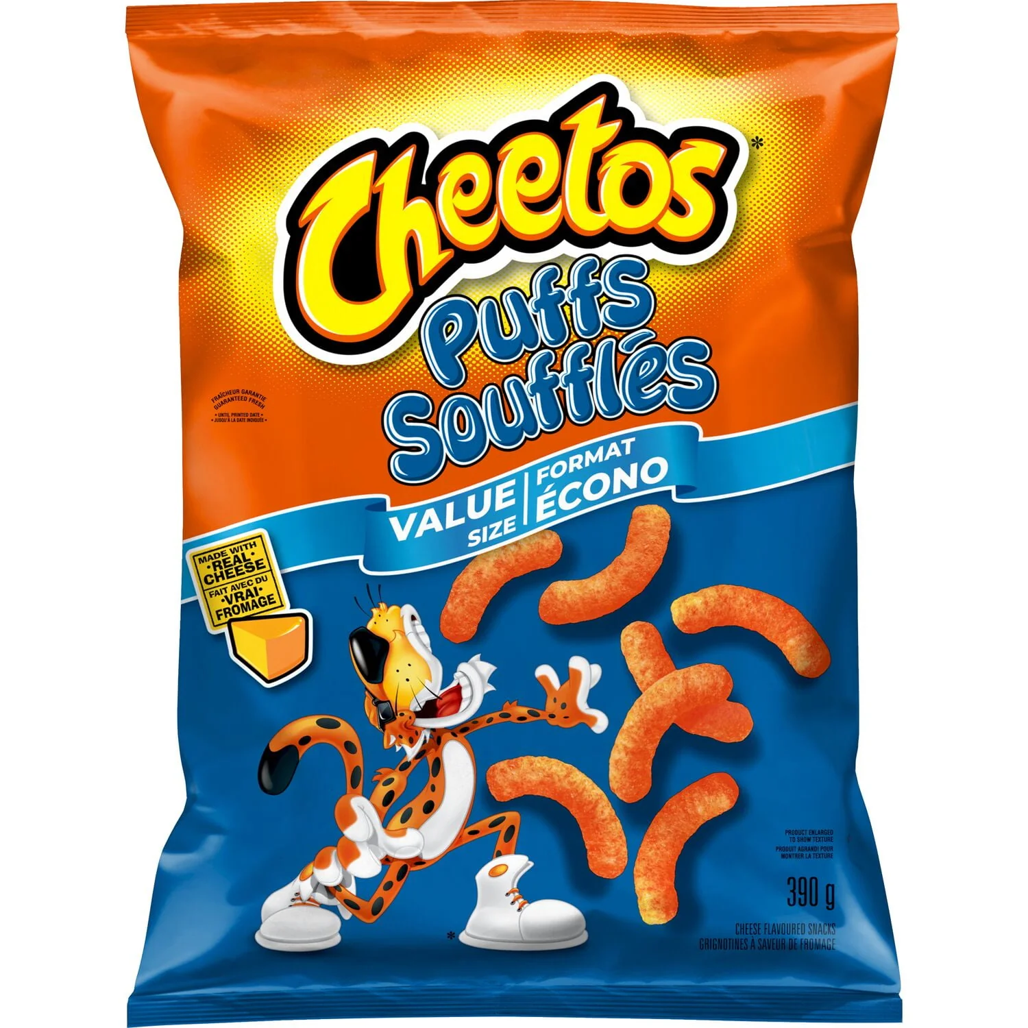 Snack Cheese Puffs - 8 x 390 g - Cheetos - Restaurant and Foodservice Ingredients - Canadian Distribution - Ships Free Within Canada on Orders Above CAD $199
