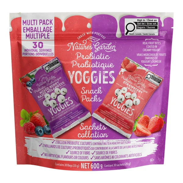 Snack Packs - 4 Cases x 30 Packs x 20 g - Yoggies - Canadian Distribution - Ships Free Within Canada on Orders Above CAD $199