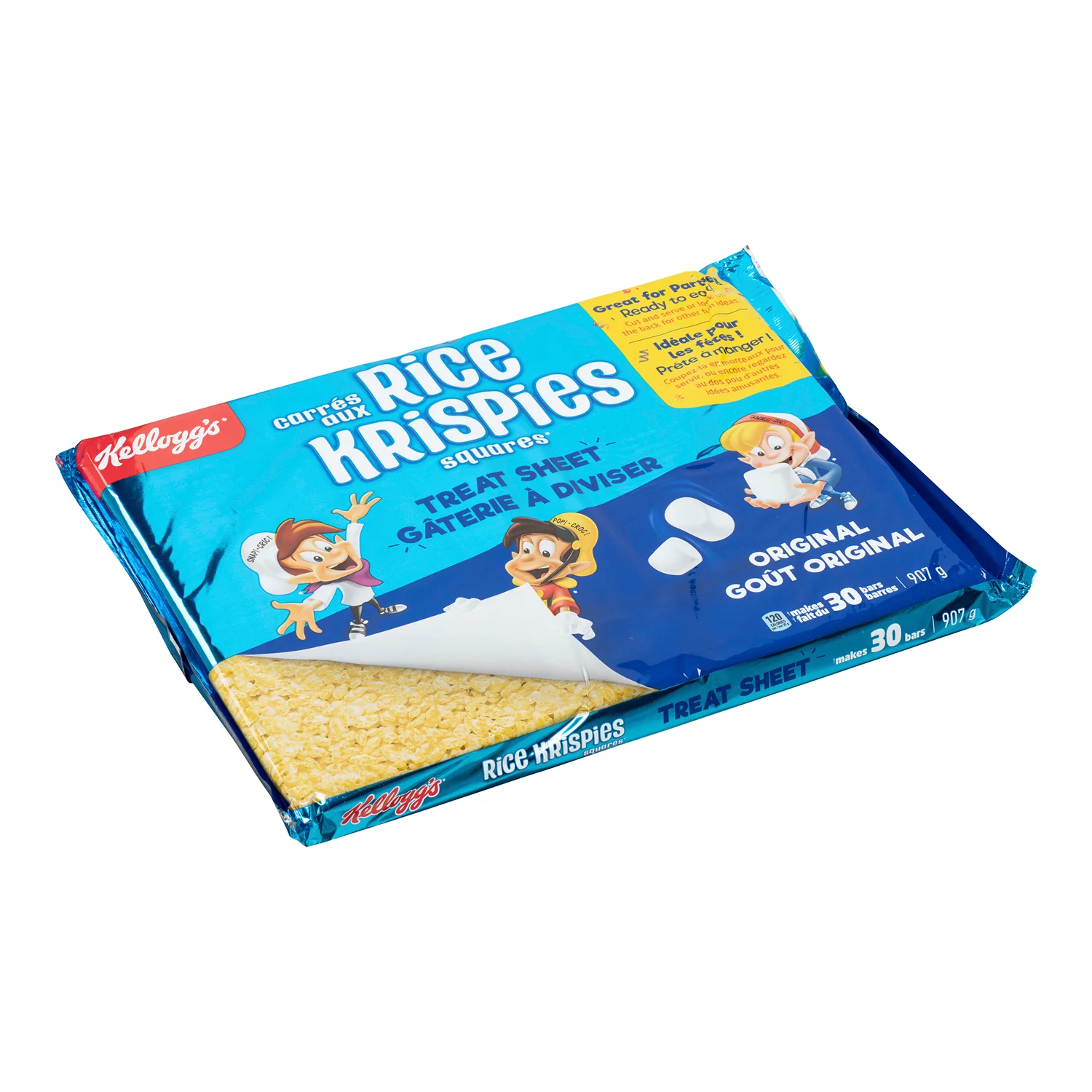 Snack Rice Krispies Sheet 12x15 - 5 x 907 g - Kellogg's - Restaurant and Foodservice Ingredients - Canadian Distribution - Ships Free Within Canada on Orders Above CAD $199