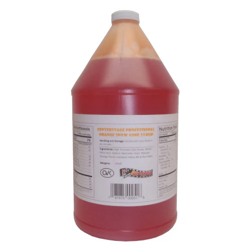 Snow Cone Syrup Orange - 4 x 1 Gallon - Ships Free Within Canada on Orders Above CAD $199