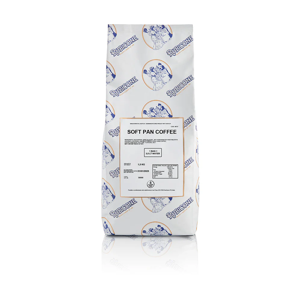 "PRE-ORDER" Soft Pan Coffee Soft Serve Mix - Case of 8 x 1.5 KG bags - Rubicone Canada - Ships Free Within Canada on Orders Above CAD $199
