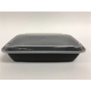 SOMI CONTP1072C, Cont Plas PP, 10x7x2 Black Base 48oz, Clr Lid Combo, 30.00 LBS, PACK SIZE 150