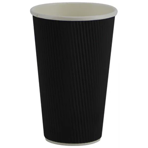 SOMI CUP1R16B-PR, Cup Paper Hot Ripple Black 16 oz., 26 LBS, PACK SIZE 500