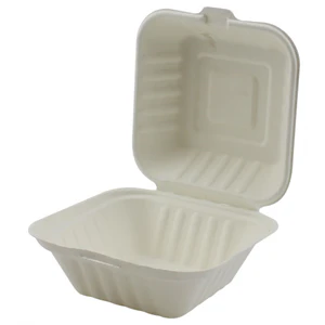 SOMI HCE6631, Hinged Cont Bagasse 6x6x3" -1 Comp ECO 4x125, 20.94 LBS, PACK SIZE 500