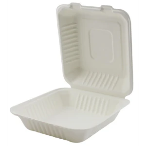 SOMI HCE8831, Hinged Cont Bagasse 8x8x3"-1-Comp ECO 4x50, 16.75 LBS, PACK SIZE 200