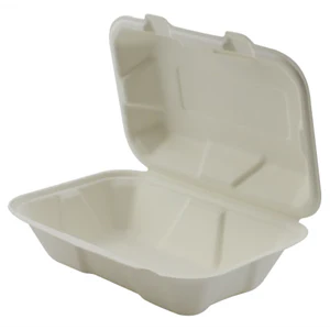 SOMI HCE9631, Hinged Cont Bagasse 9x6x3"- 1-Comp ECO 4x50, 13.22 LBS, PACK SIZE 200