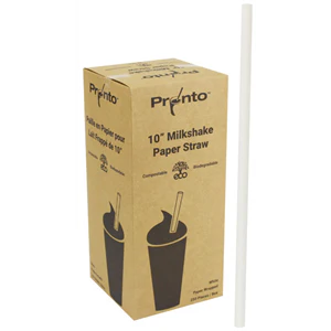 SOMI STRP10MW, Straw Paper 10" Milkshake White Wrapped, 8x250, 9.06 LBS, PACK SIZE 2000