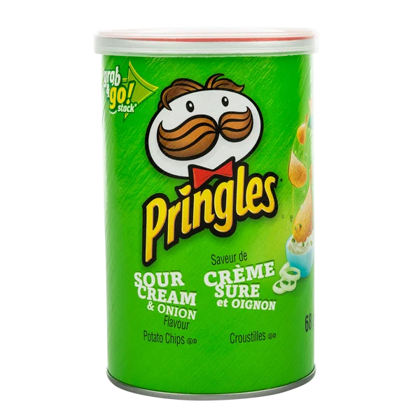Sour Cream and Onion Potato Chips - 4 Cases x 12 Cans x 68 g - Pringles - Canadian Distribution - Ships Free Within Canada on Orders Above CAD $199