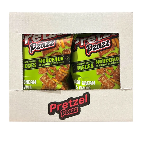 Sour Cream & Chive - 4 Cases x 12 Packs x 56 g - Pretzel Pzazz - Canadian Distribution - Ships Free Within Canada on Orders Above CAD $199 - Image 2