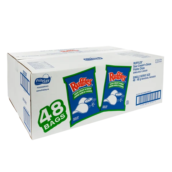Sour Cream & Onion Chips - 4 Cases x 48 Packs x 40 g - Ruffles - Canadian Distribution - Ships Free Within Canada on Orders Above CAD $199 - Image 2
