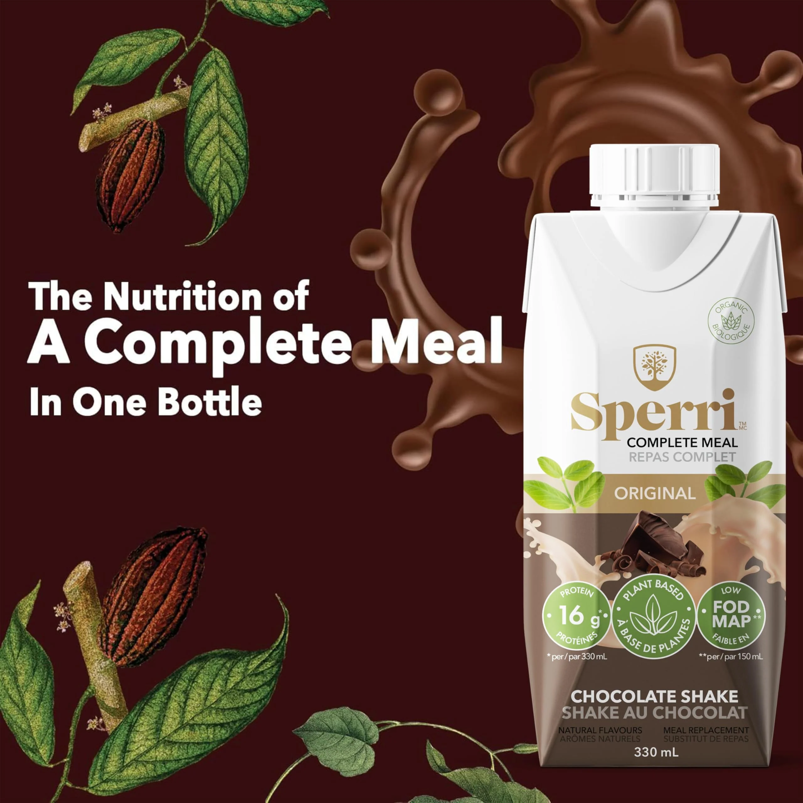 Sperri – Complete Plant-Based Meal Replacement – Chocolate – 330mL, 12 Pack - Canadian Distribution - Ships Free Within Canada on Orders Above CAD $199 - Image 4