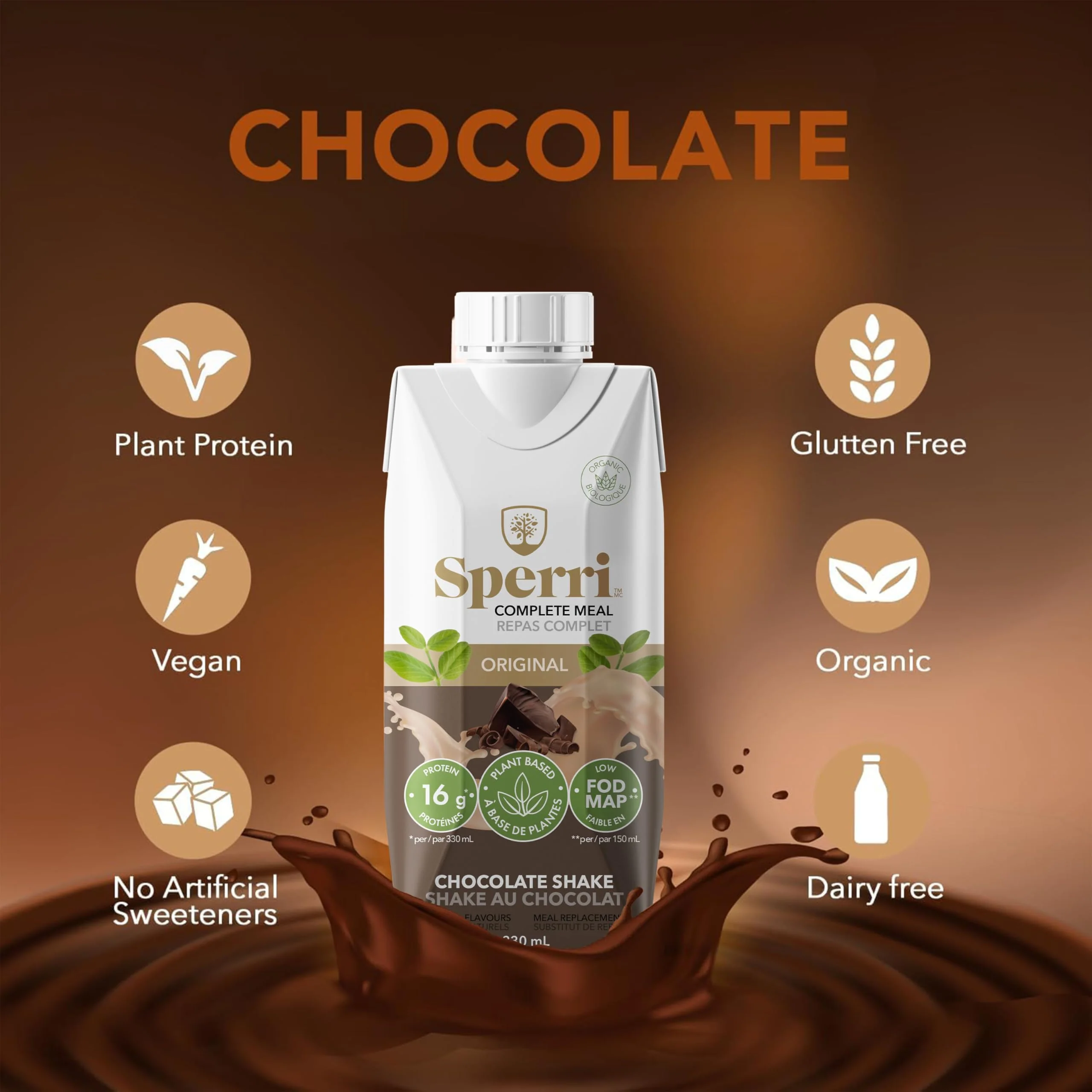 Sperri – Complete Plant-Based Meal Replacement – Chocolate – 330mL, 12 Pack - Canadian Distribution - Ships Free Within Canada on Orders Above CAD $199 - Image 5