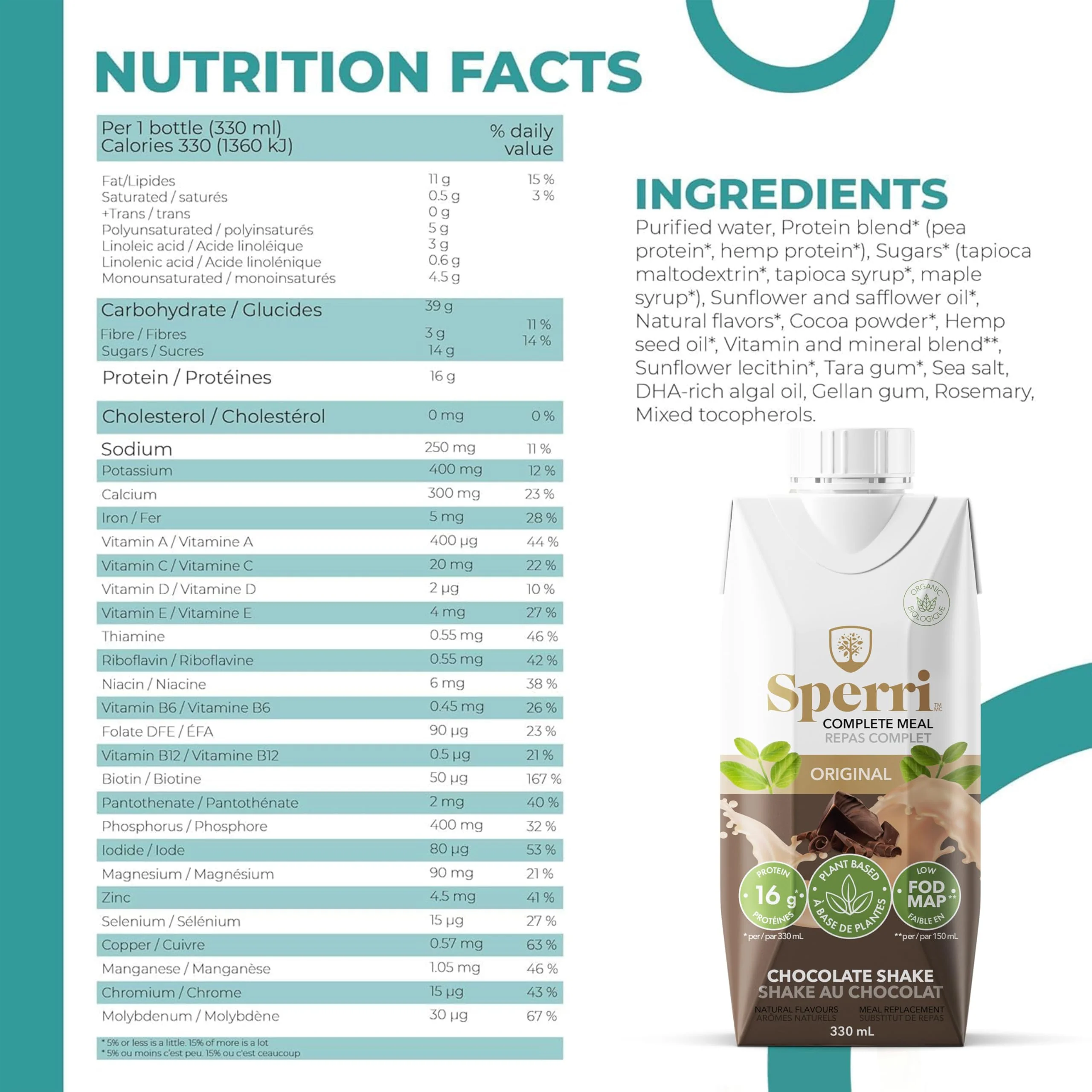 Sperri – Complete Plant-Based Meal Replacement – Chocolate – 330mL, 12 Pack - Canadian Distribution - Ships Free Within Canada on Orders Above CAD $199 - Image 6